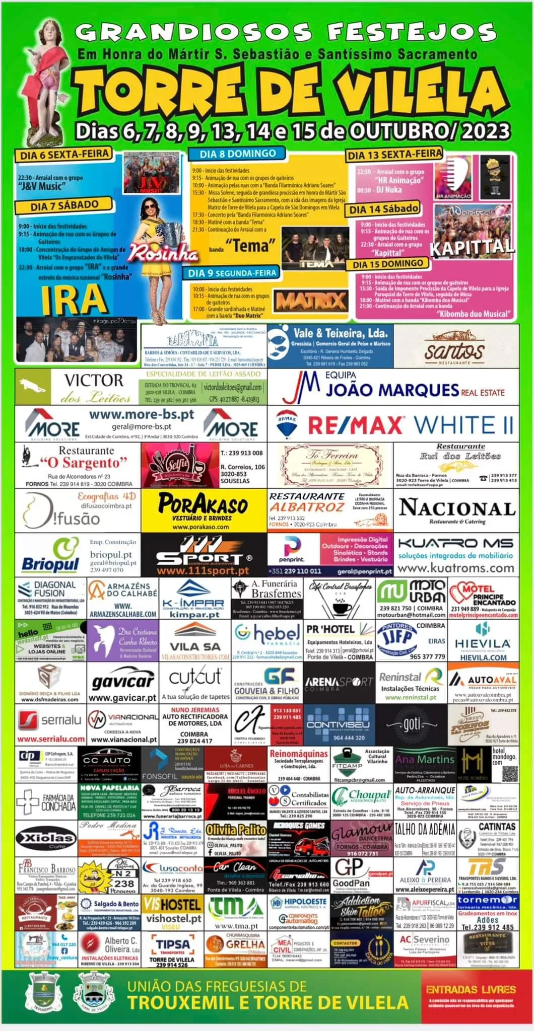 Cartaz Festas de São Sebastião 2023 - Torre de Vilela