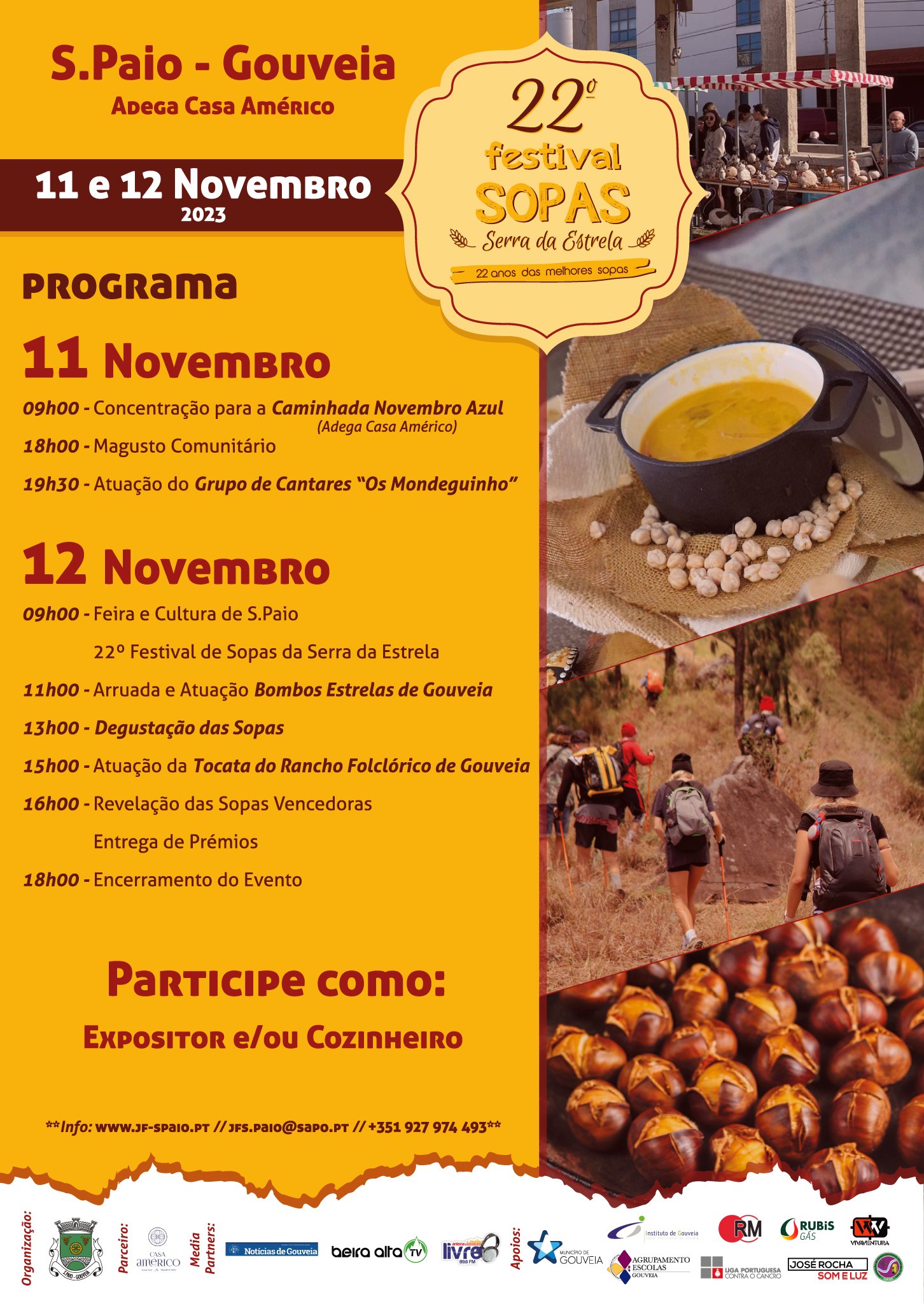 Cartaz 22.º Festival de Sopas da Serra da Estrela 2023 - São Paio