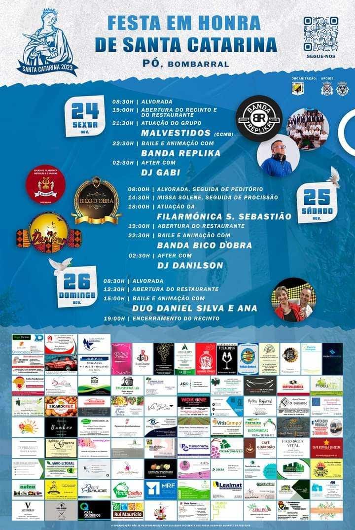 Cartaz Festa em Honra de Santa Catarina 2023 - Bombarral