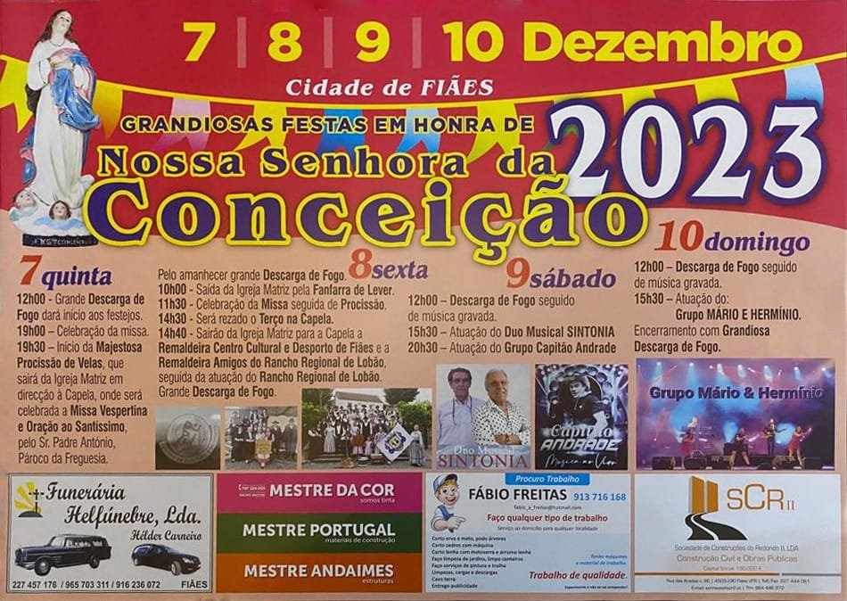 Cartaz Festas em Honra de Nossa Senhora da Conceição 2023 - Fiães