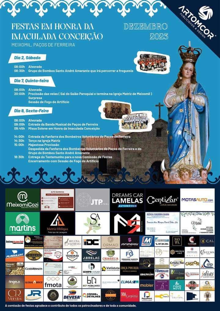 Cartaz Festas em Honra da Imaculada Conceição 2023 - Meixomil