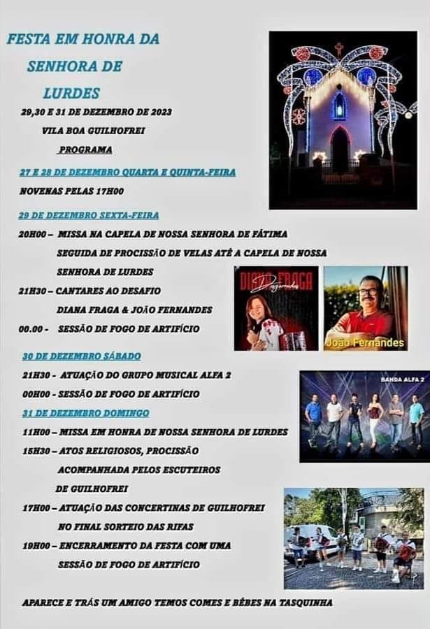 Cartaz Festa em Honra da Senhora de Lurdes 2023 - Vieira do Minho