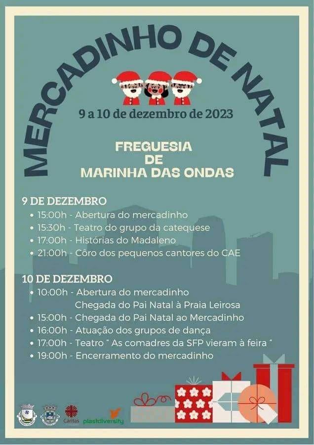 Cartaz Mercadinho de Natal 2023 - Marinha das Ondas