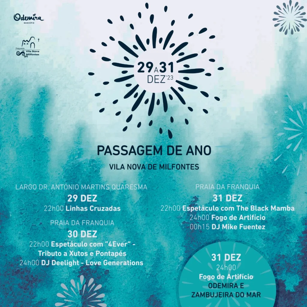 Cartaz Passagem de Ano 2023 - Vila Novas de Mil Fontes