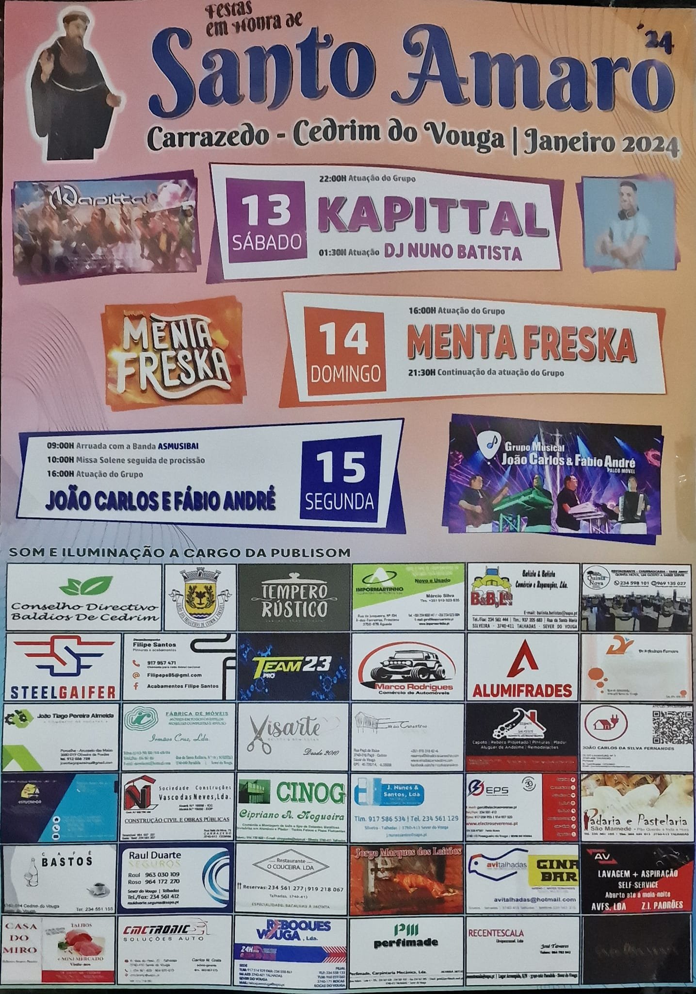 Cartaz Festas em Honra de Santo Amaro 2024 - Carrazedo