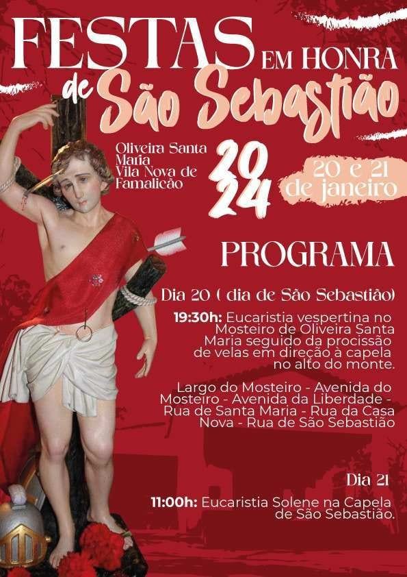 Cartaz Festas em Honra de São Sebastião 2024 - Vila Nova de Famalicão