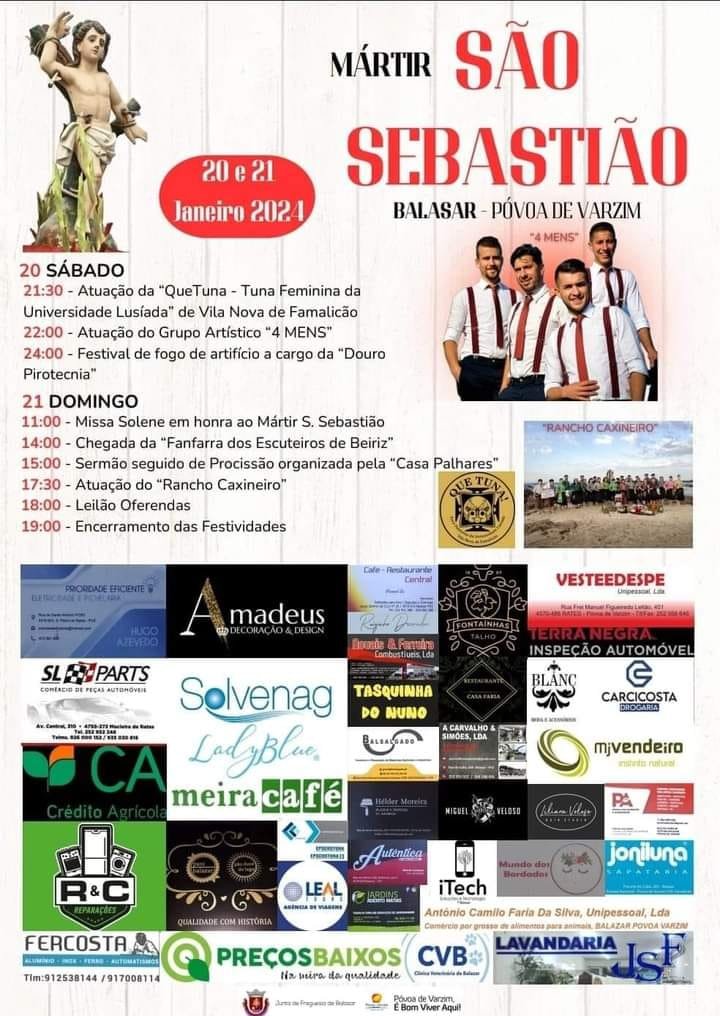Cartaz Festas em Honra de São Sebastião 2024 - Balasar