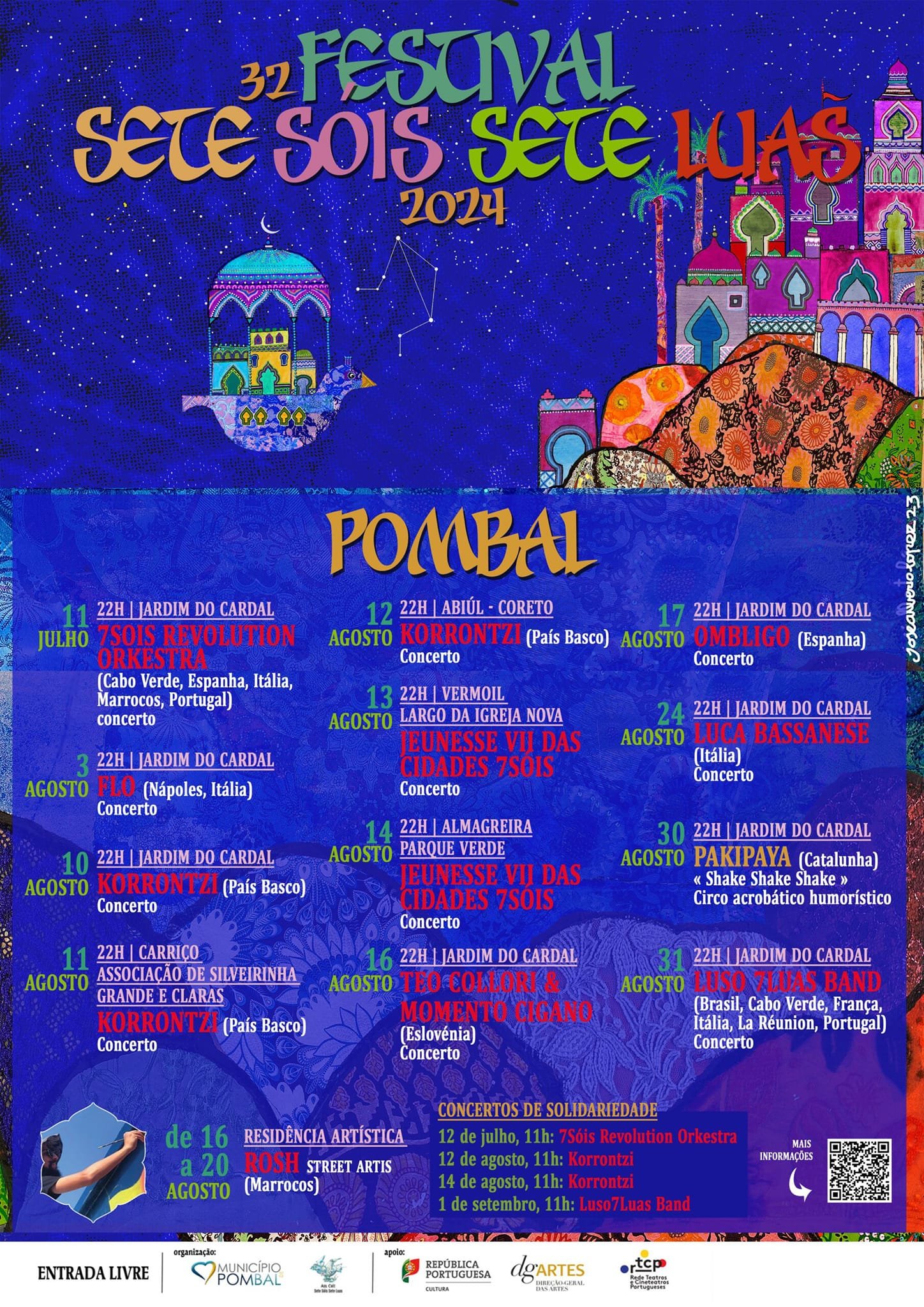 Cartaz 32º Festival Sete Sóis Sete Luas 2024 - Pombal