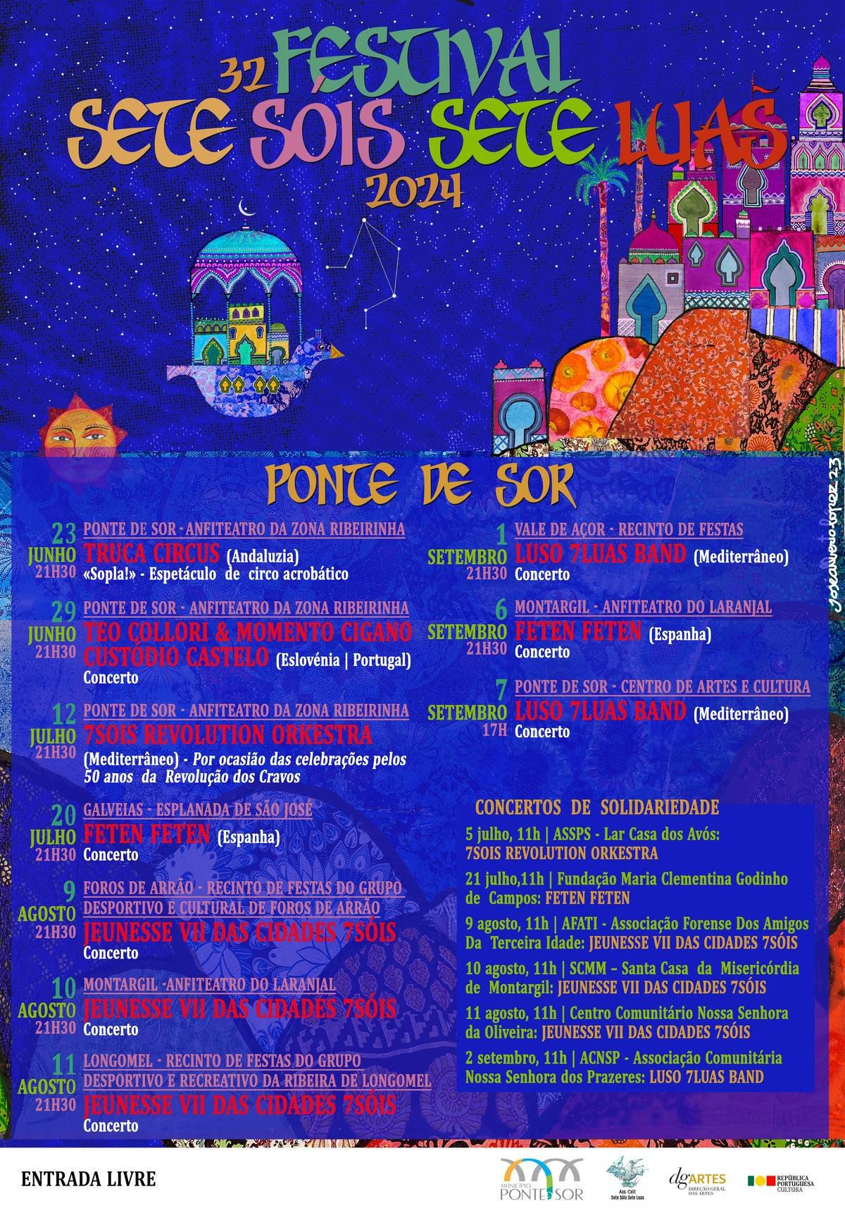 Cartaz 32º Festival Sete Sóis Sete Luas 2024 - Ponte de Sor