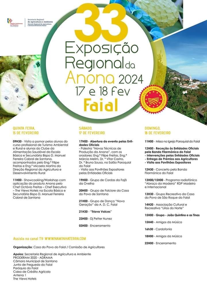 Cartaz 33 Exposição Regional da Anona 2024 - Faial