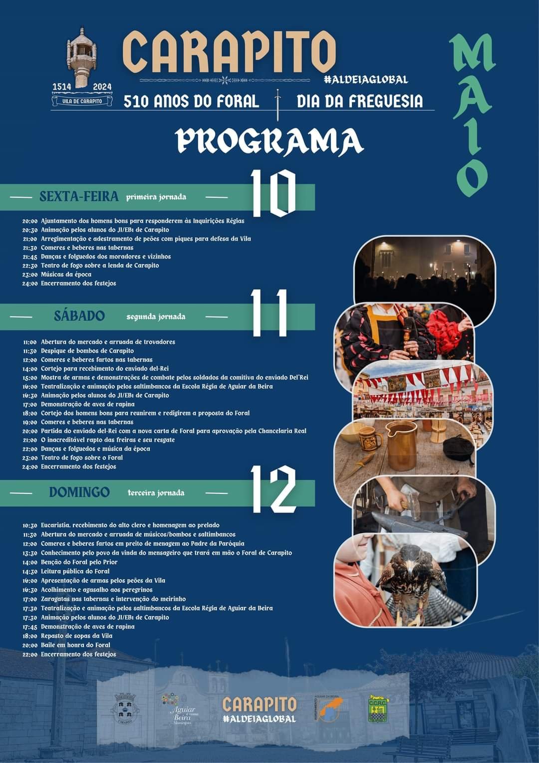 Cartaz 510 Anos do Foral | Dia da Freguesia 2024 - Carapito