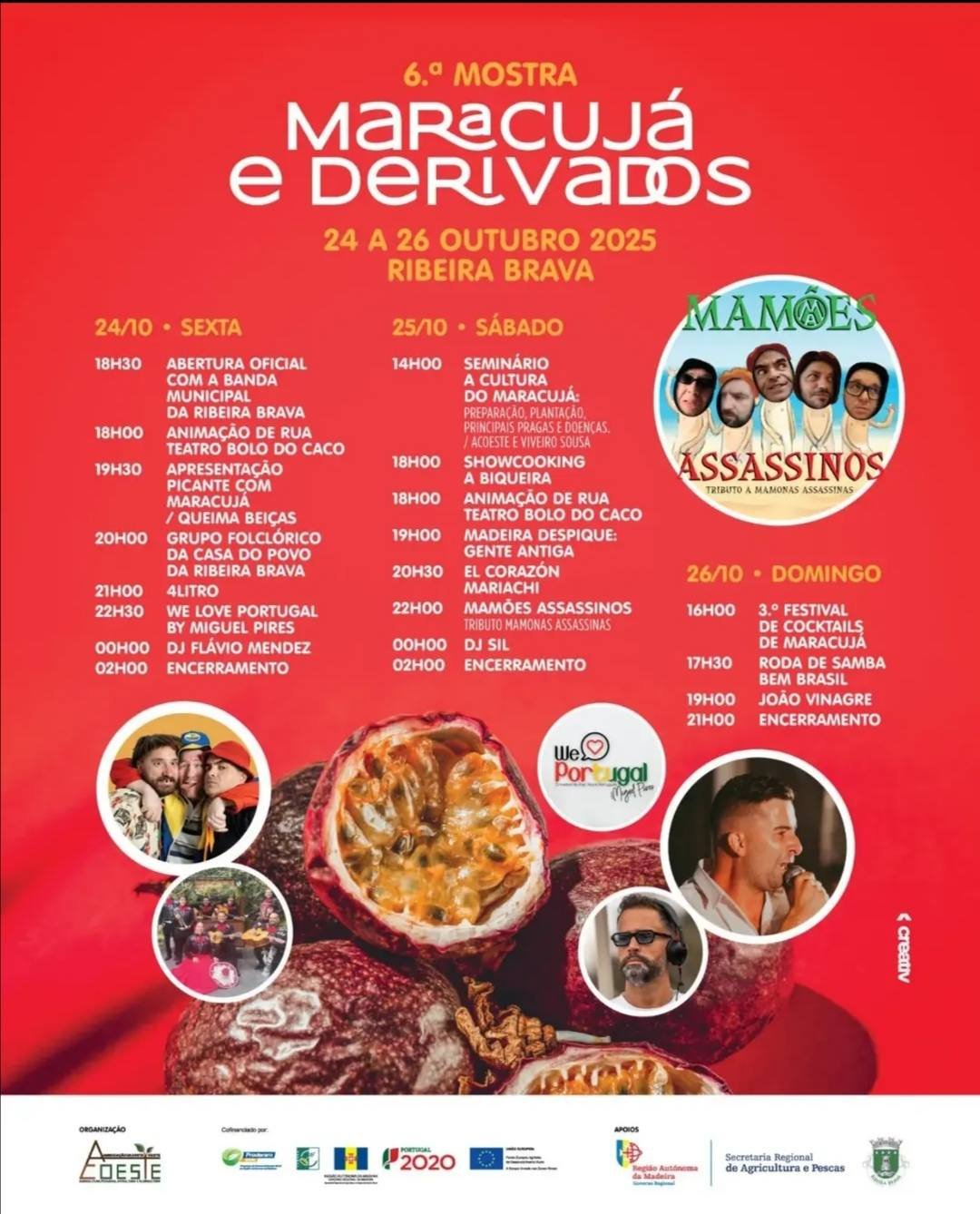 Cartaz 6ª Mostra de Maracujá e Derivados 2025 - Ribeira Brava