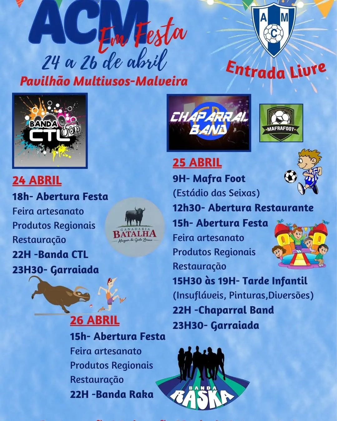 Cartaz ACM Em Festa 2026 - Malveira