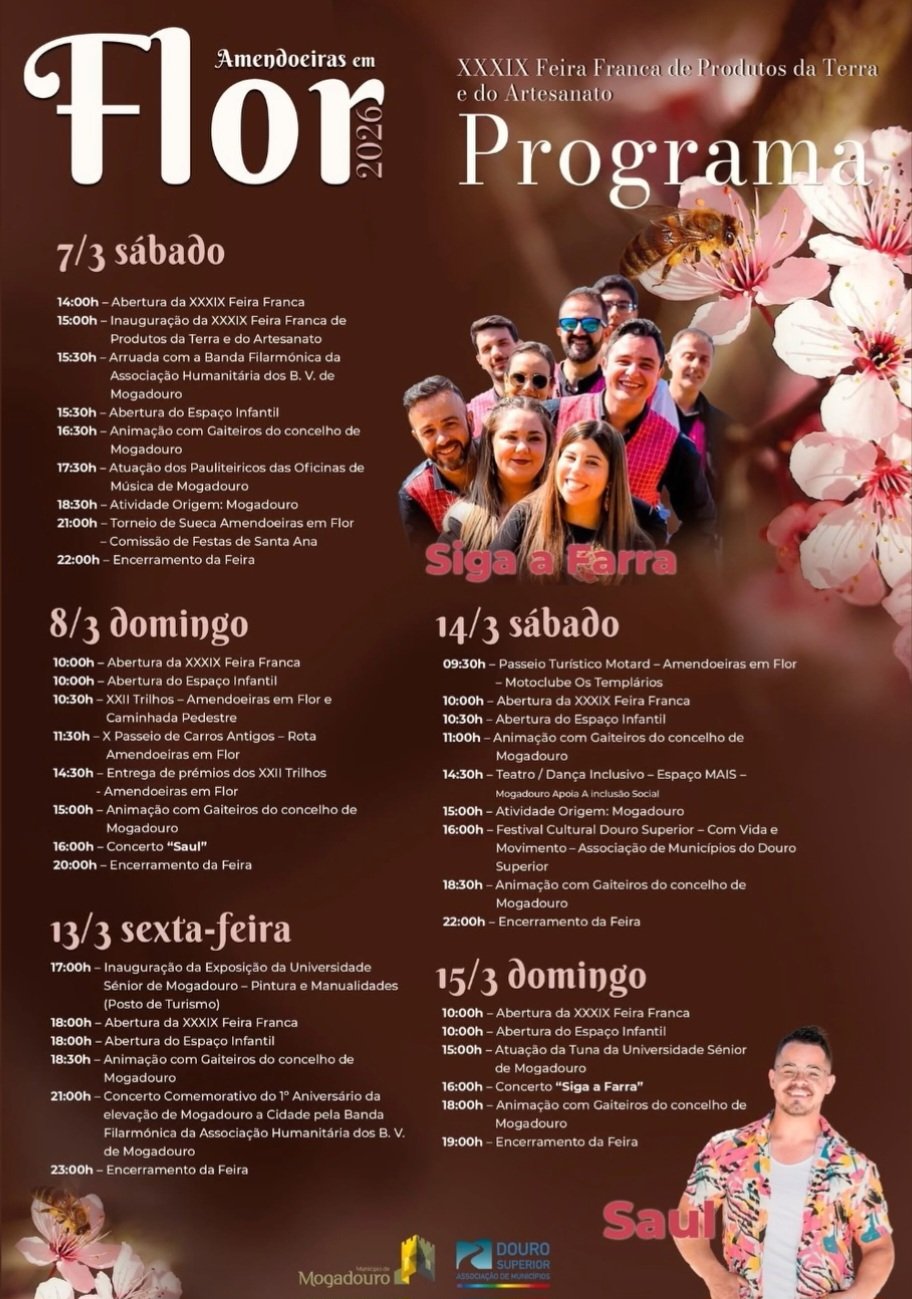 Cartaz Amendoeiras em Flor 2026 - Mogadouro