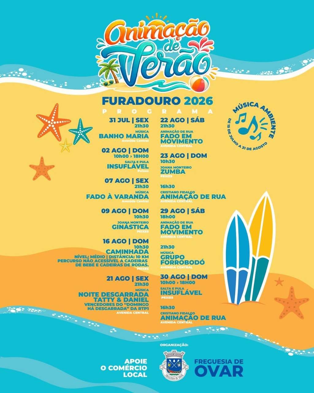 Cartaz Animação de Verão 2026 - Furadouro