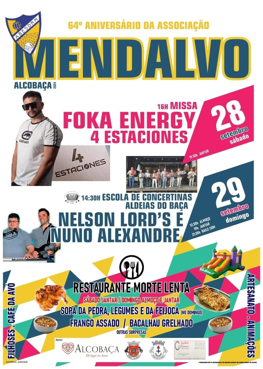 Cartaz Aniversário da Associação Mendalvo 2024 - Alcobaça