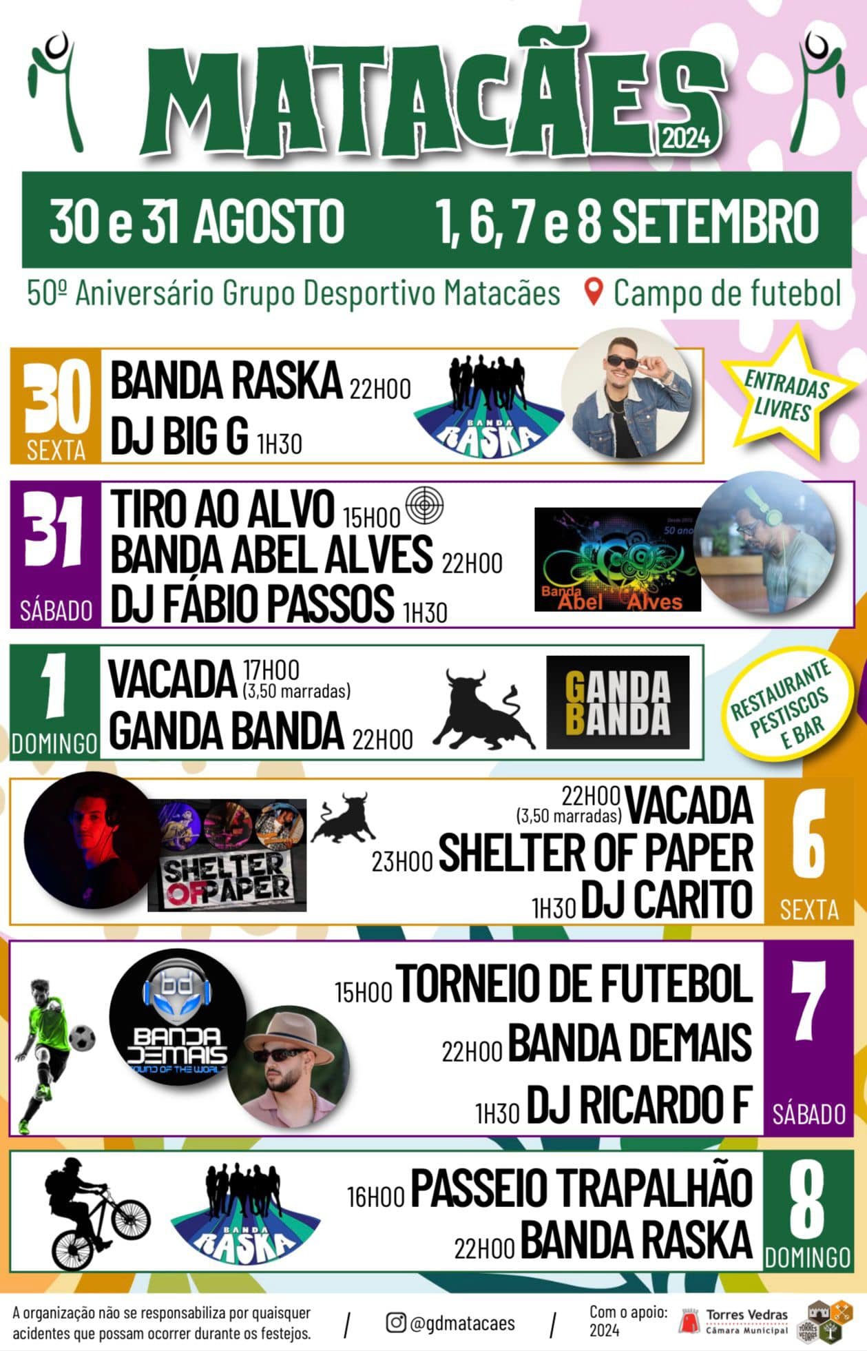 Cartaz Aniversário Grupo Desportivo Matacães 2024 - Torres Vedras
