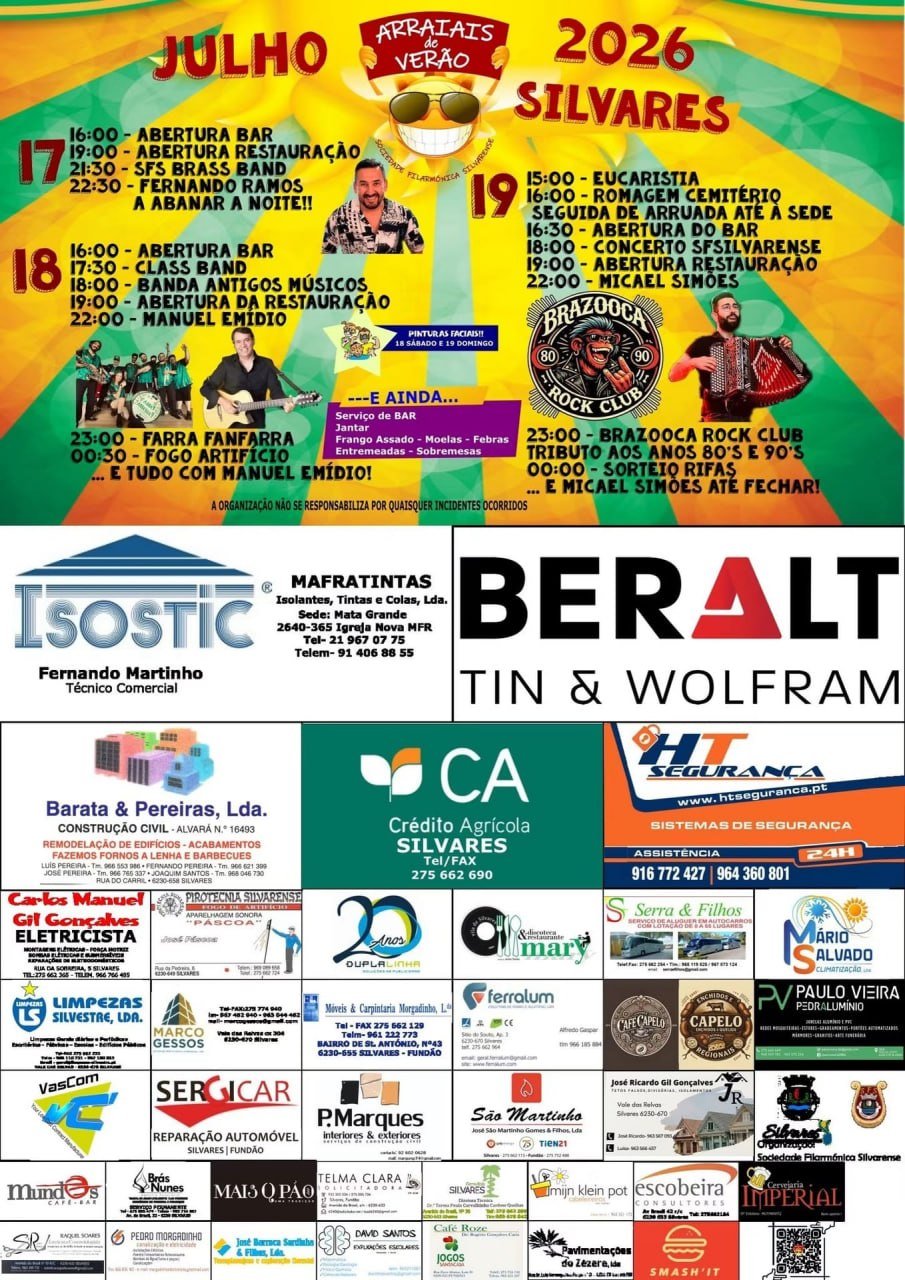 Cartaz Arraiais de Verão 2026 - Silvares