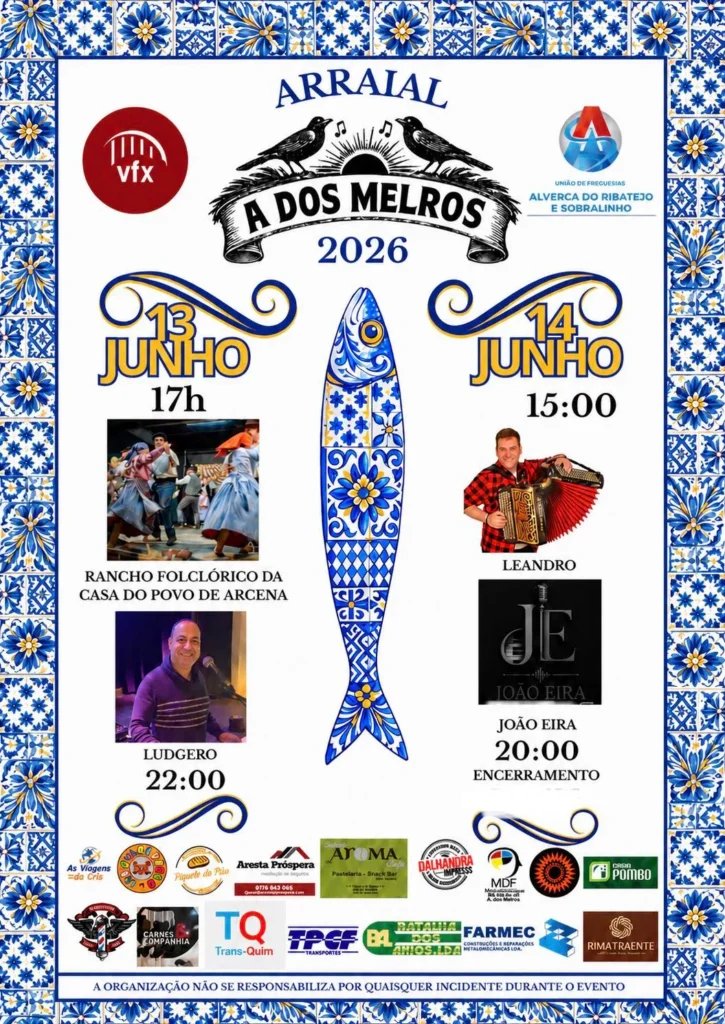 Cartaz Arraial 2026 - A dos Melros