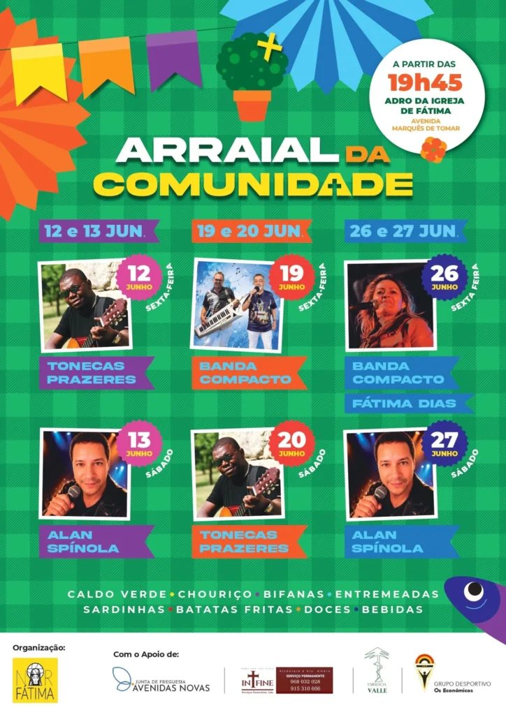 Cartaz Arraial da Comunidade 2026 - Fátima