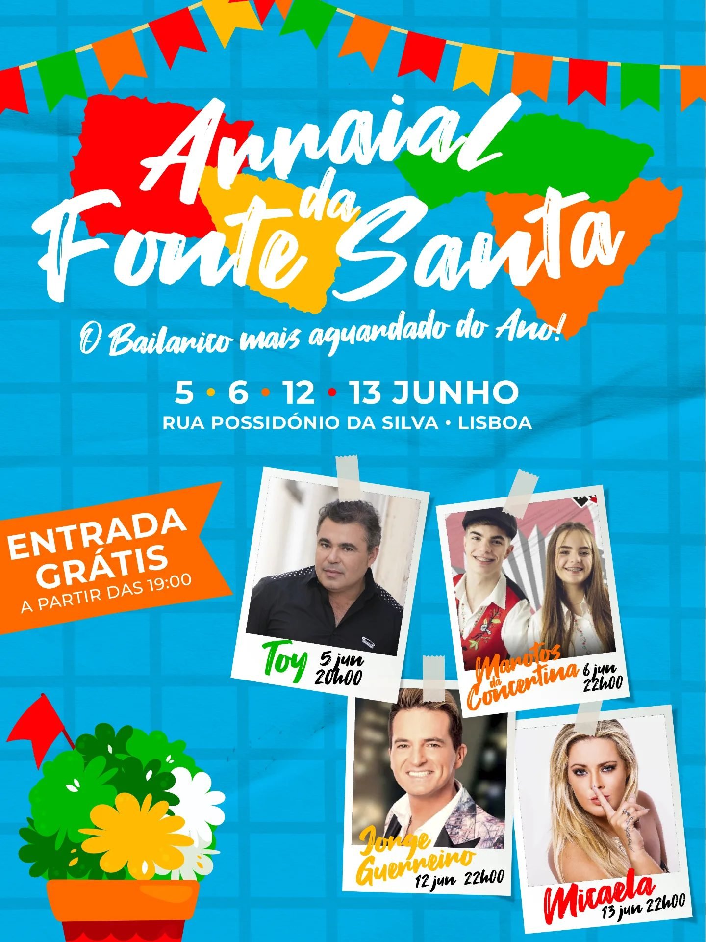 Cartaz Arraial da Fonte Santa 2026 - Lisboa
