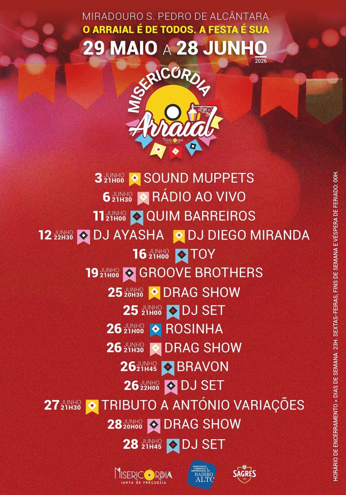 Cartaz Arraial da Misericórdia 2026 - Lisboa