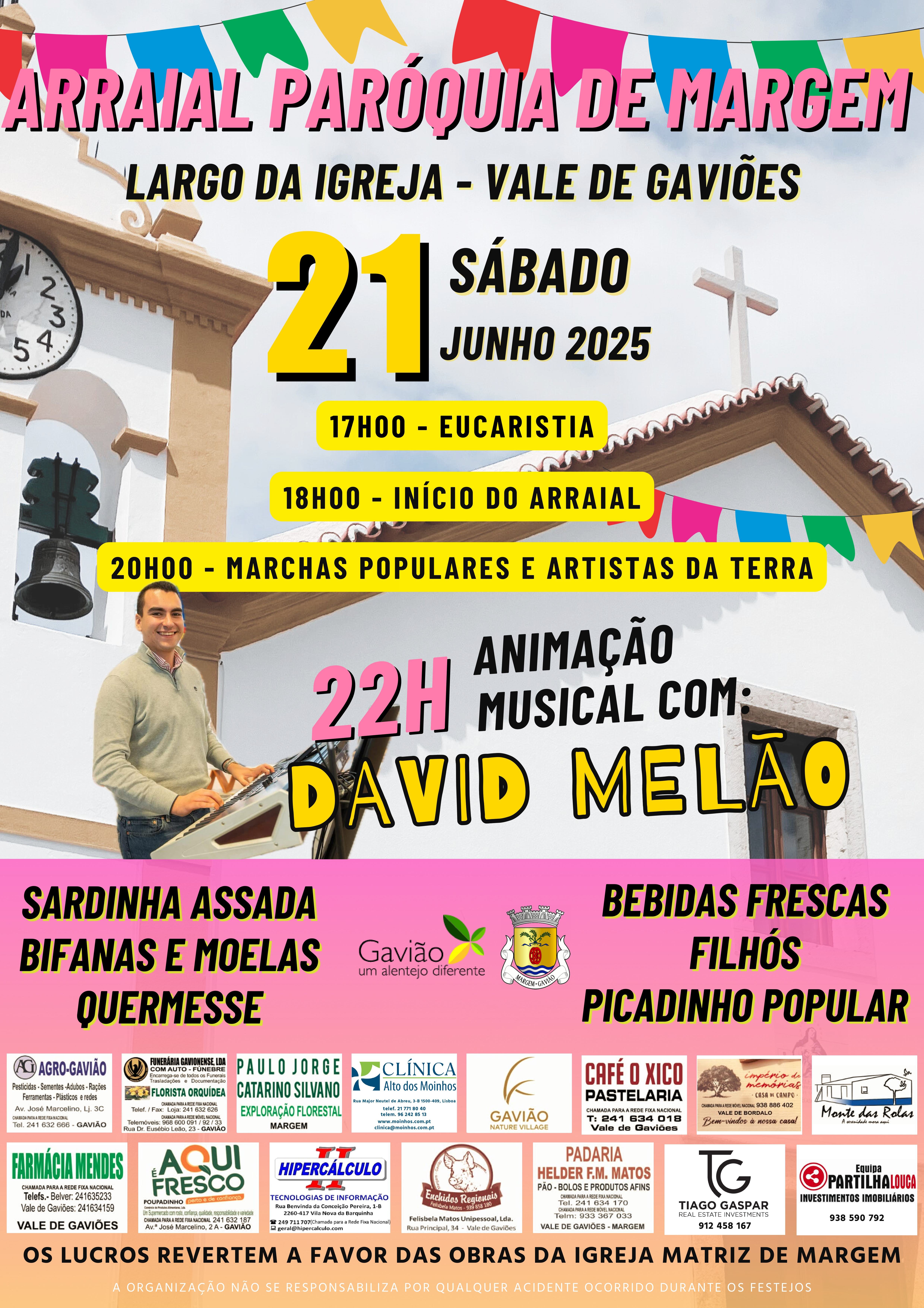 Cartaz Arraial da Paróquia de Margem 2025 - Vale de Gaviões