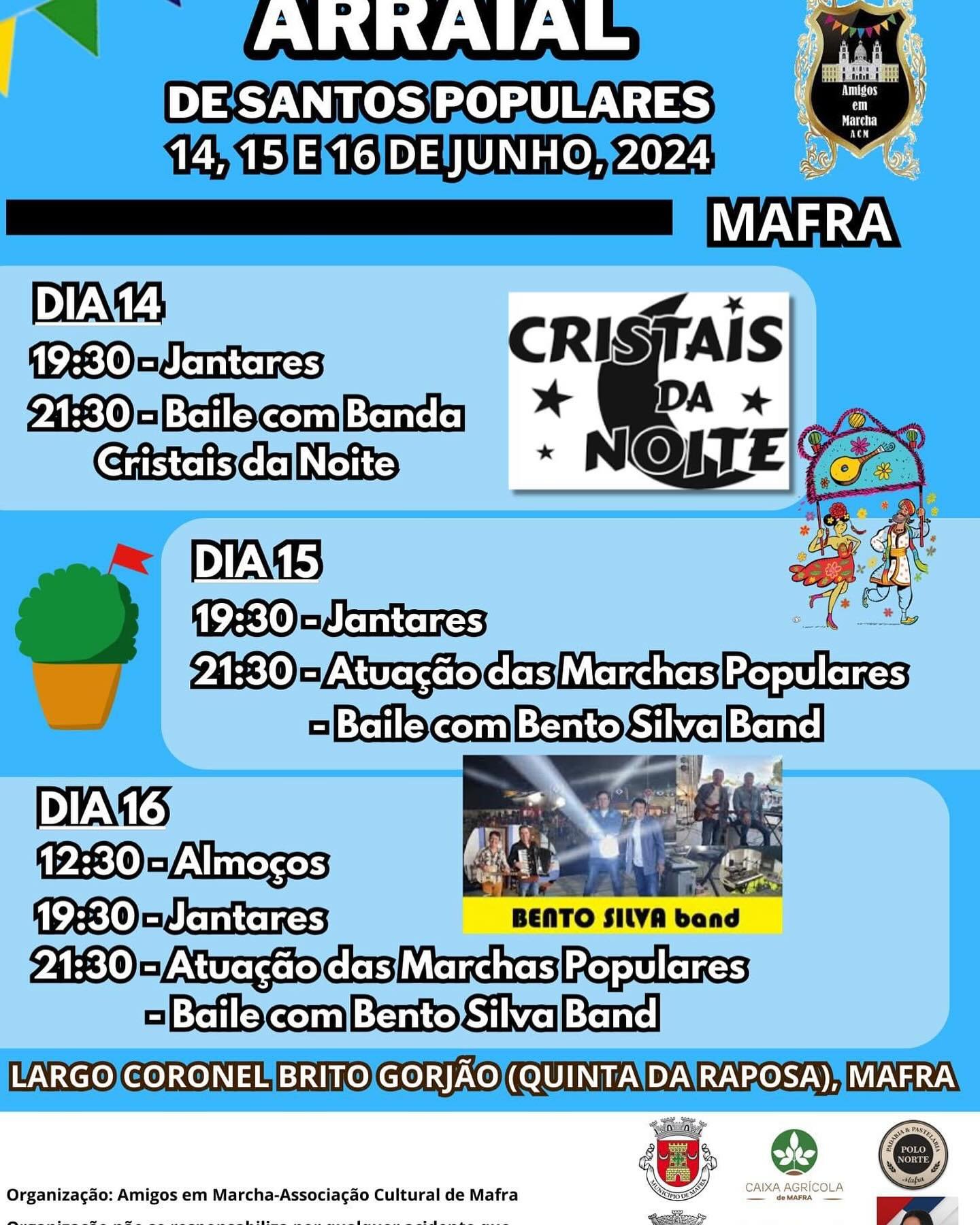 Cartaz Arraial de Santos Populares 2024 - Mafra