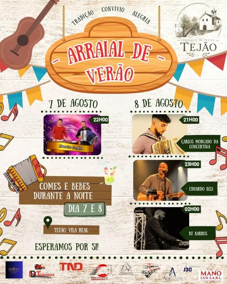 Cartaz Arraial de Verão 2026 - Tejão