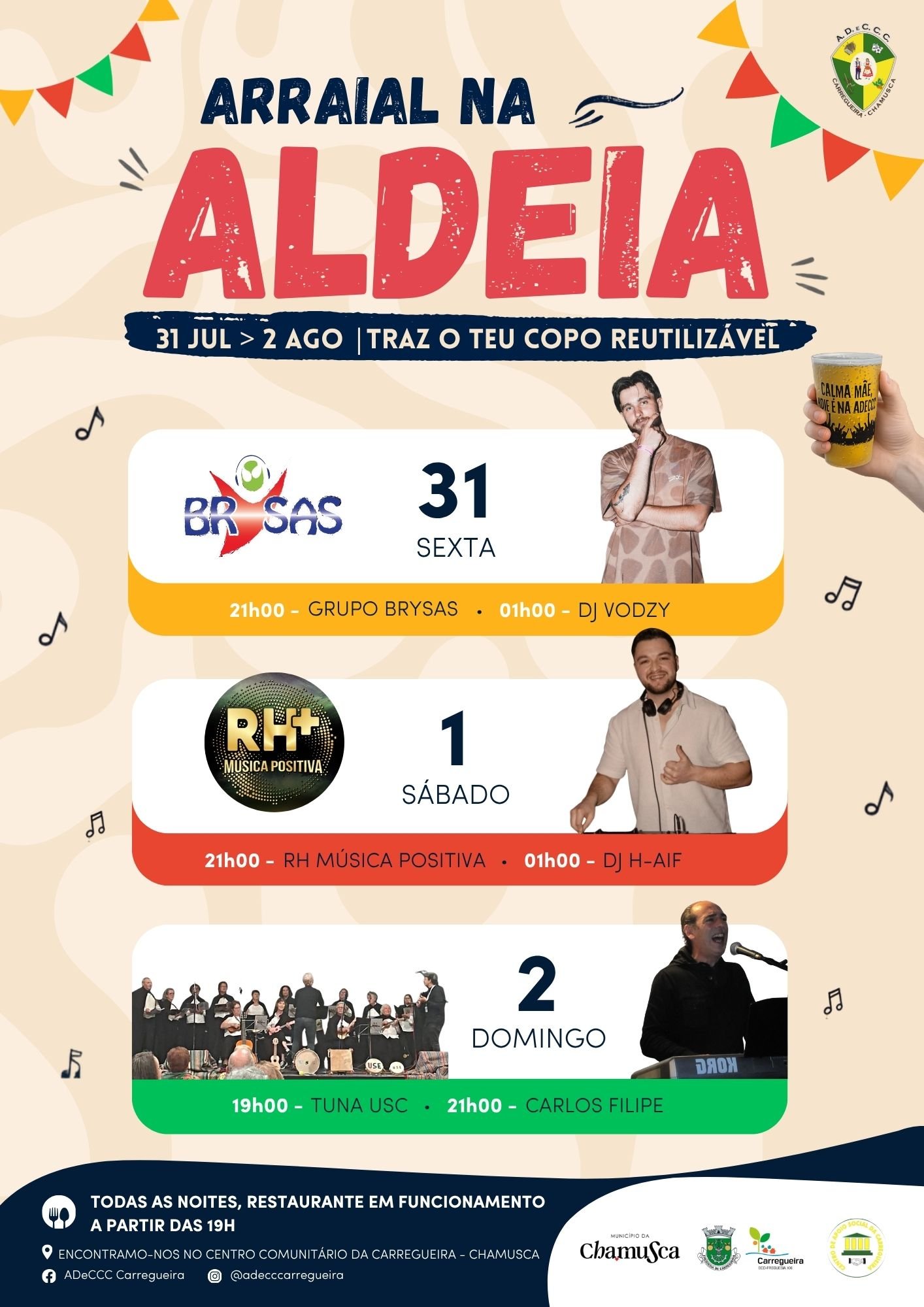 Cartaz Arraial na Aldeia 2026 - Carregueira