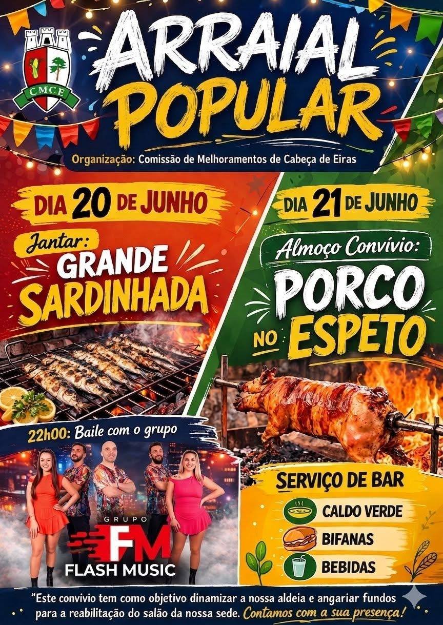 Cartaz Arraial Popular 2026 - Cabeça de Eiras
