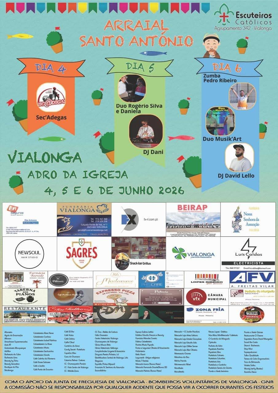 Cartaz Arraial Santo António 2026 - Vialonga