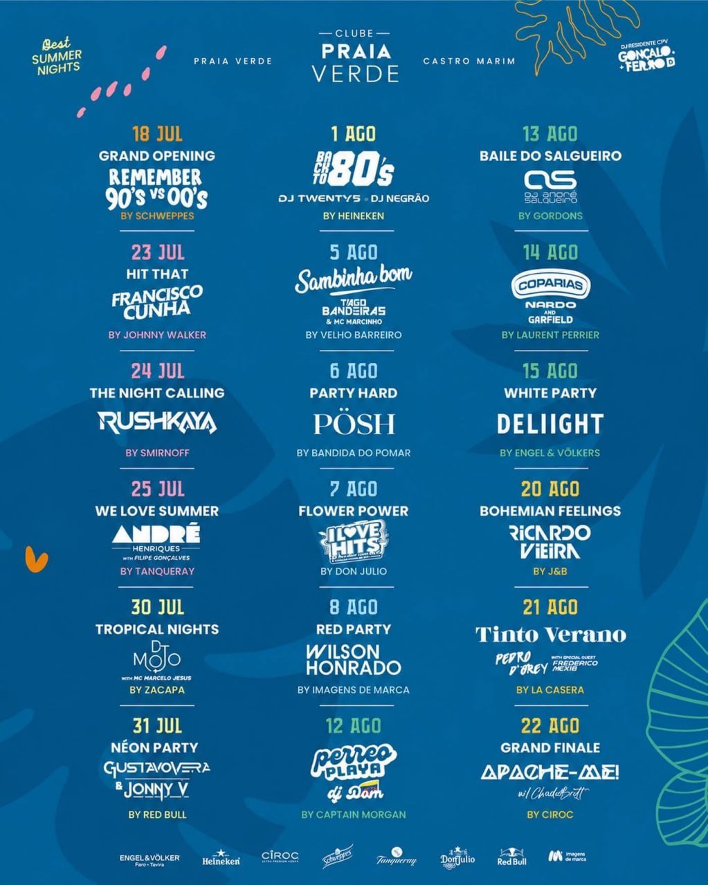 Cartaz Best Summer Nights 2026 - Praia Verde