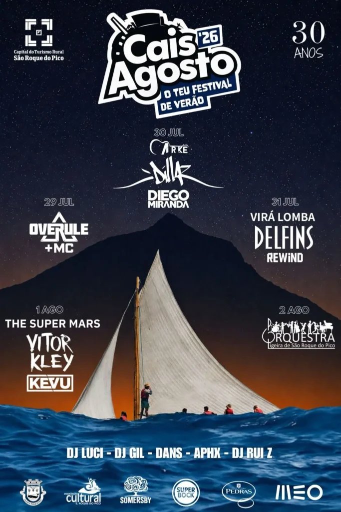 Cartaz Cais Agosto 2026 - São Roque do Pico
