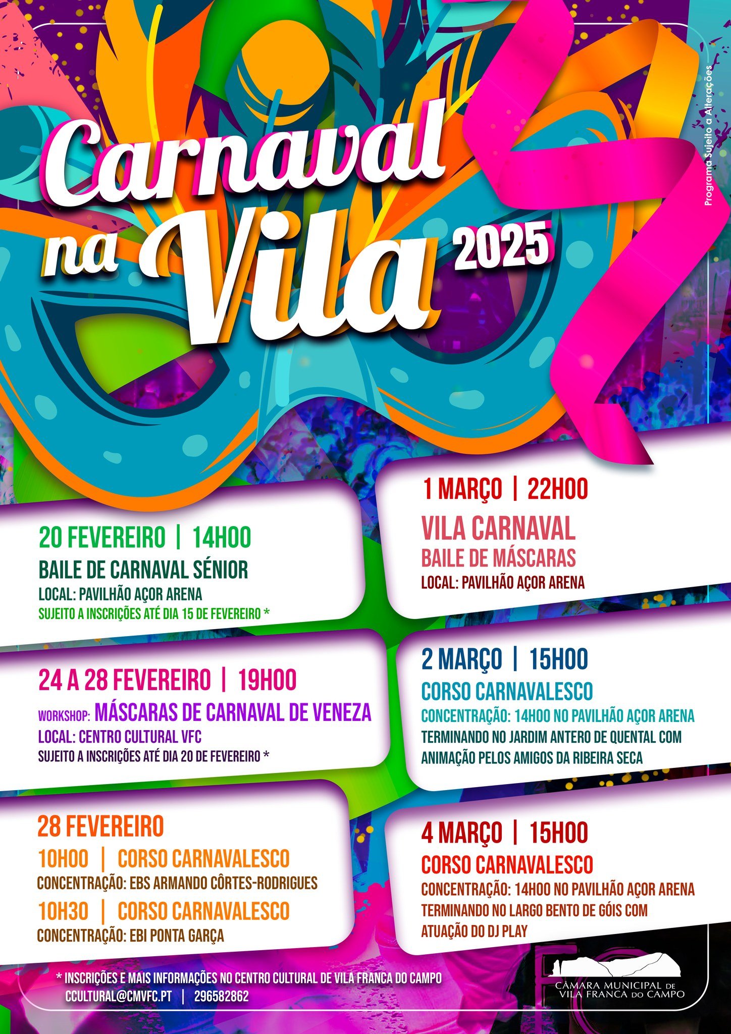Cartaz Carnaval 2025 - Vila Franca do Campo
