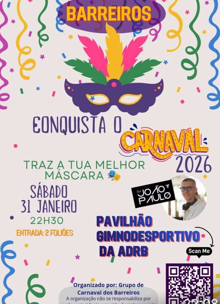 Cartaz Carnaval 2026 - Barreiros