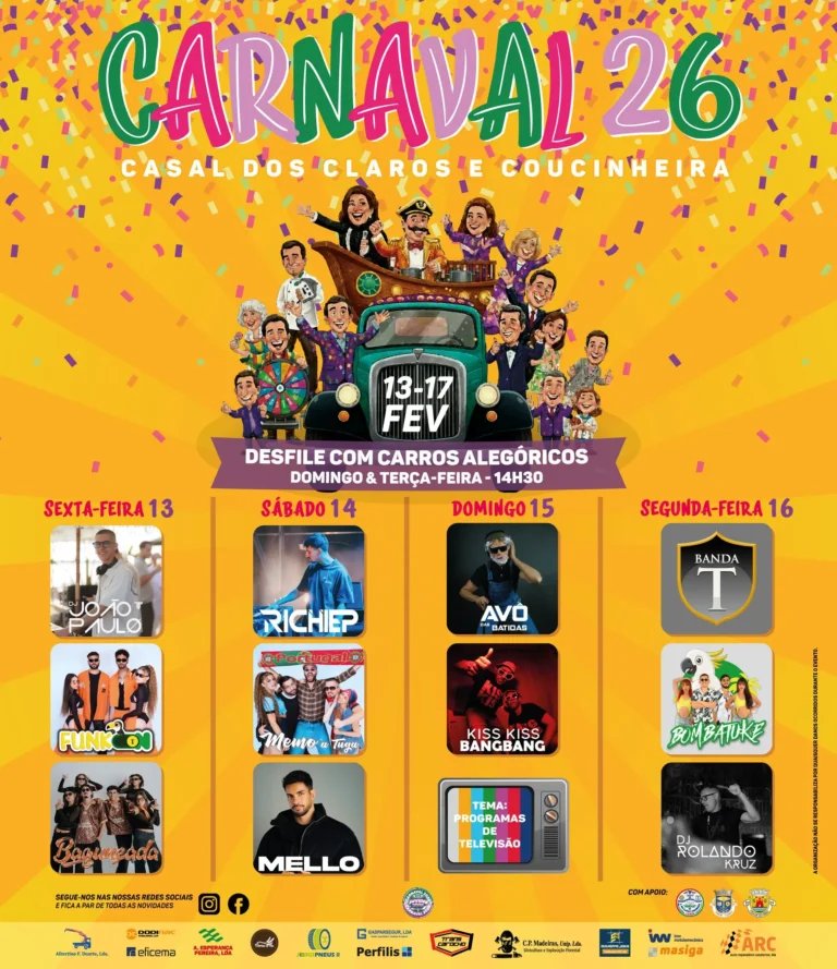 Cartaz Carnaval 2026 - Casal dos Claros e Coucinheira