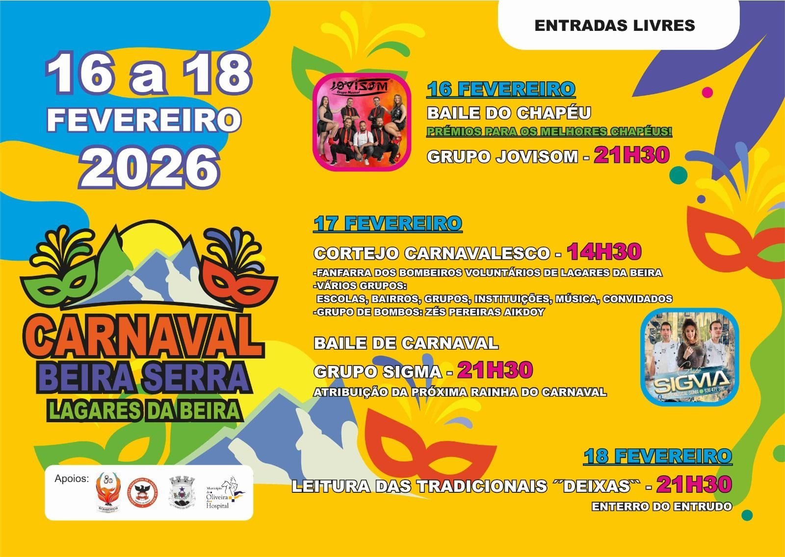 Cartaz Carnaval 2026 - Lagares da Beira