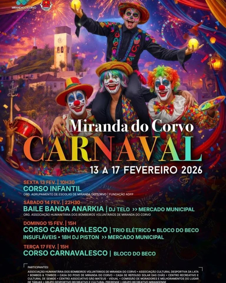 Cartaz Carnaval 2026 - Miranda do Corvo