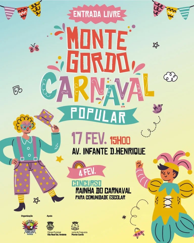 Cartaz Carnaval 2026 - Monte Gordo