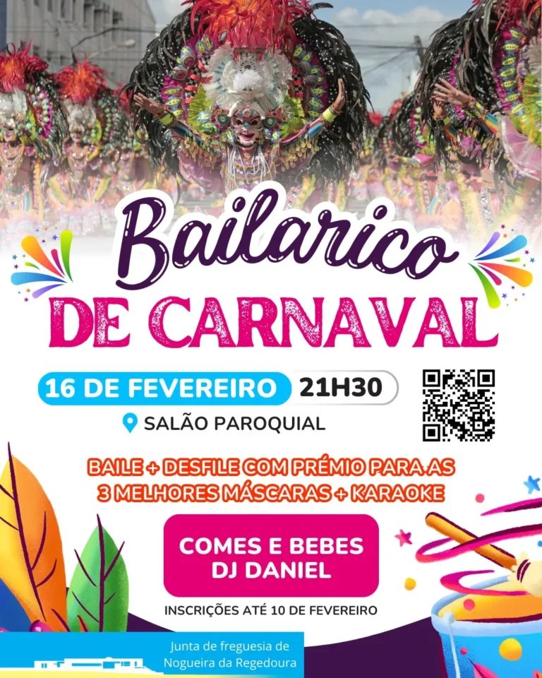 Cartaz Carnaval 2026 - Nogueira da Regedoura