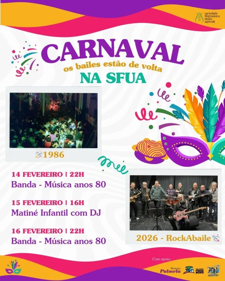 Cartaz Carnaval 2026 - Pinhal Novo