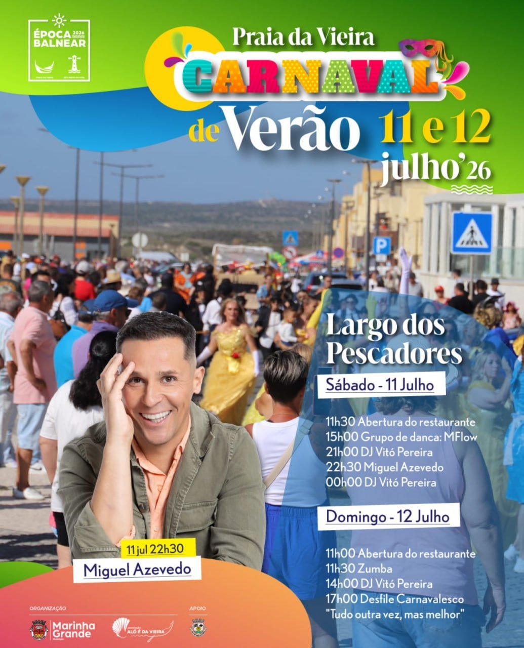 Cartaz Carnaval 2026 - Praia da Vieira