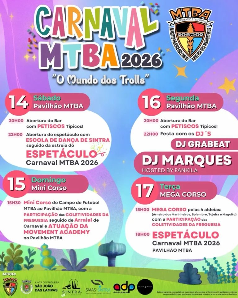 Cartaz Carnaval 2026 - São João das Lampas
