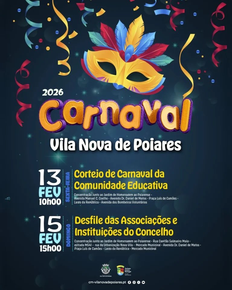 Cartaz Carnaval 2026 - Vila Nova de Poiares
