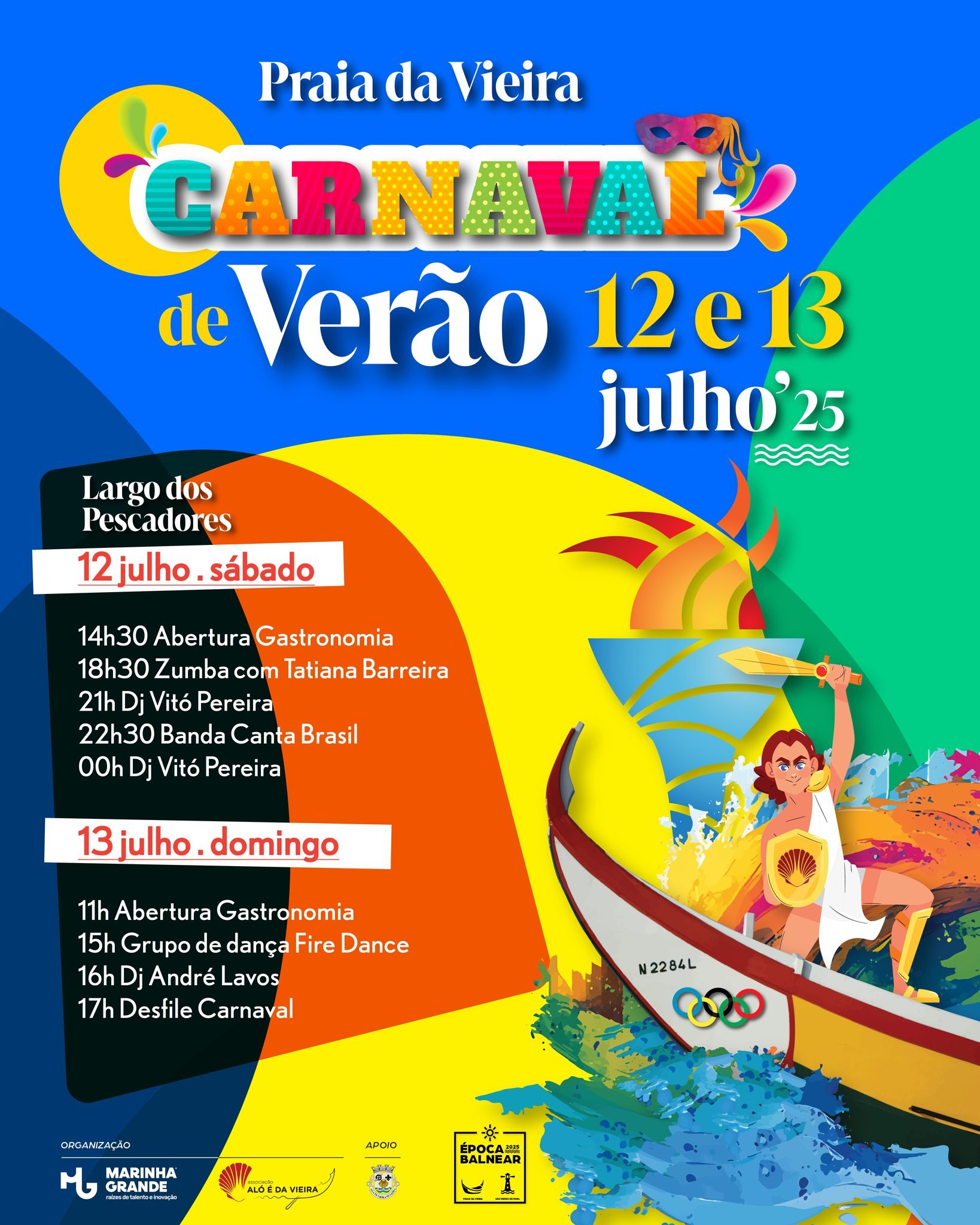 Cartaz Carnaval de Verão 2025 - Praia da Vieira