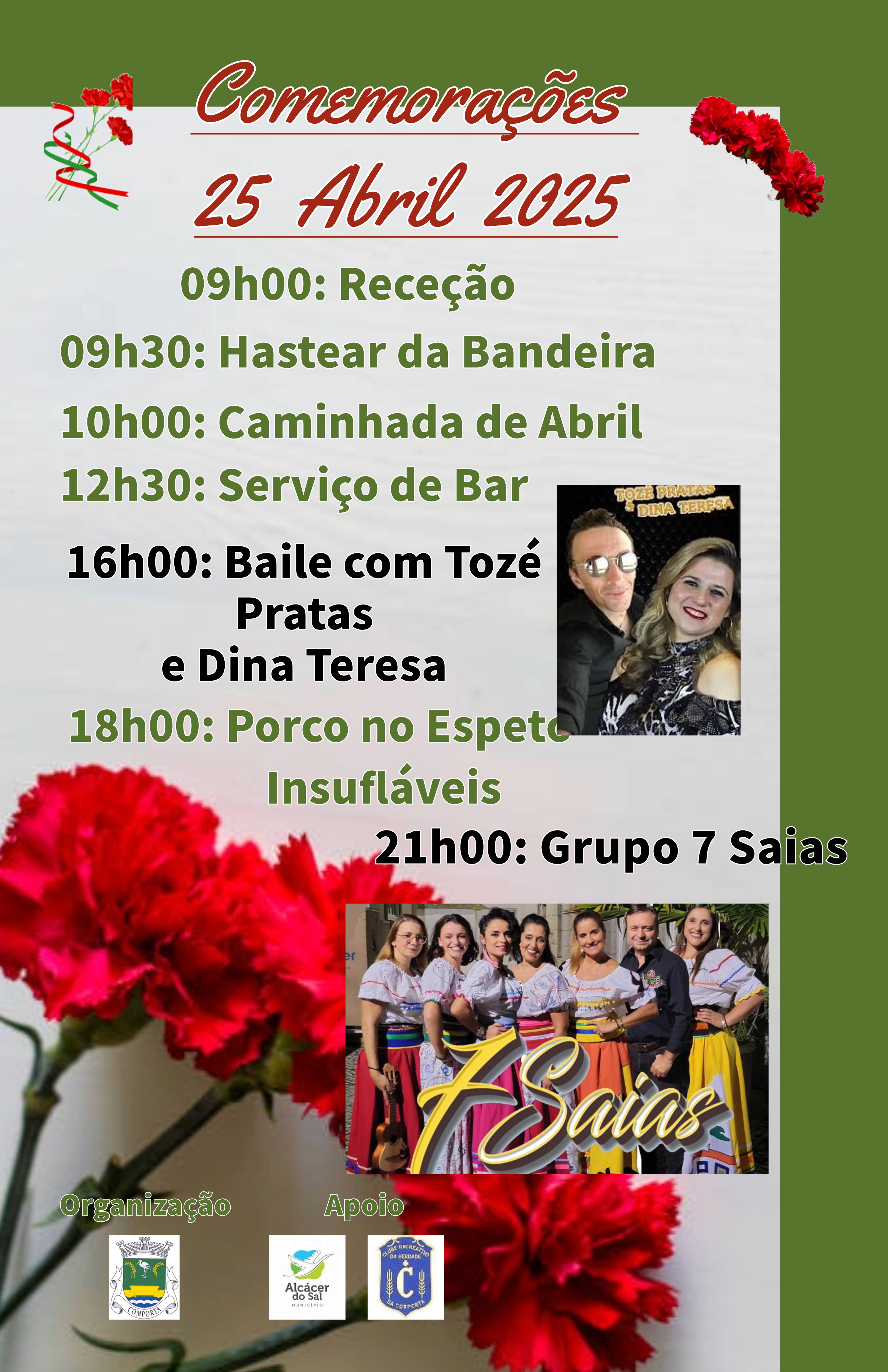 Cartaz Comemorações 25 de Abril 2025 - Comporta