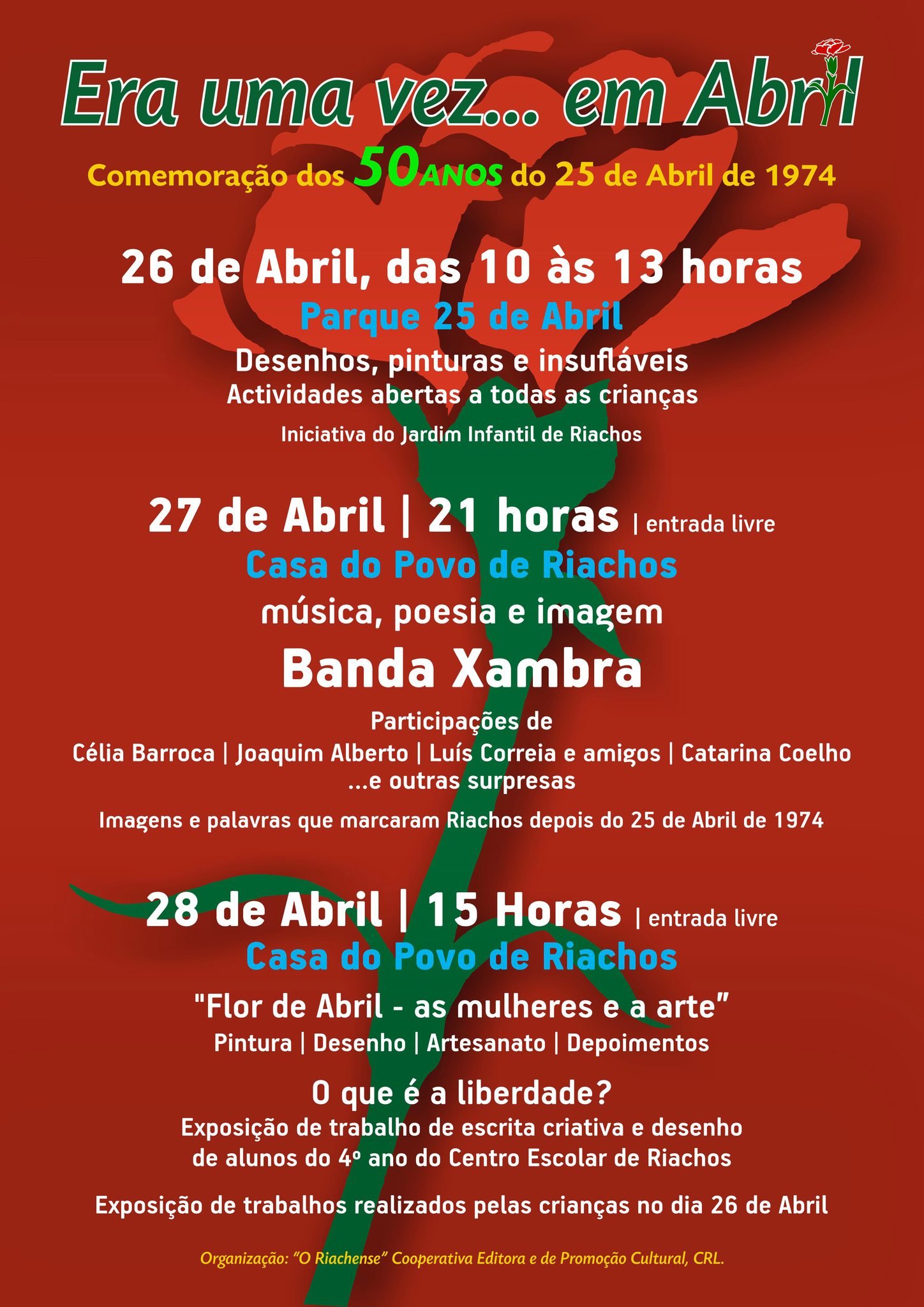 Cartaz Comemorações do 25 de Abril 2024 - Riachos