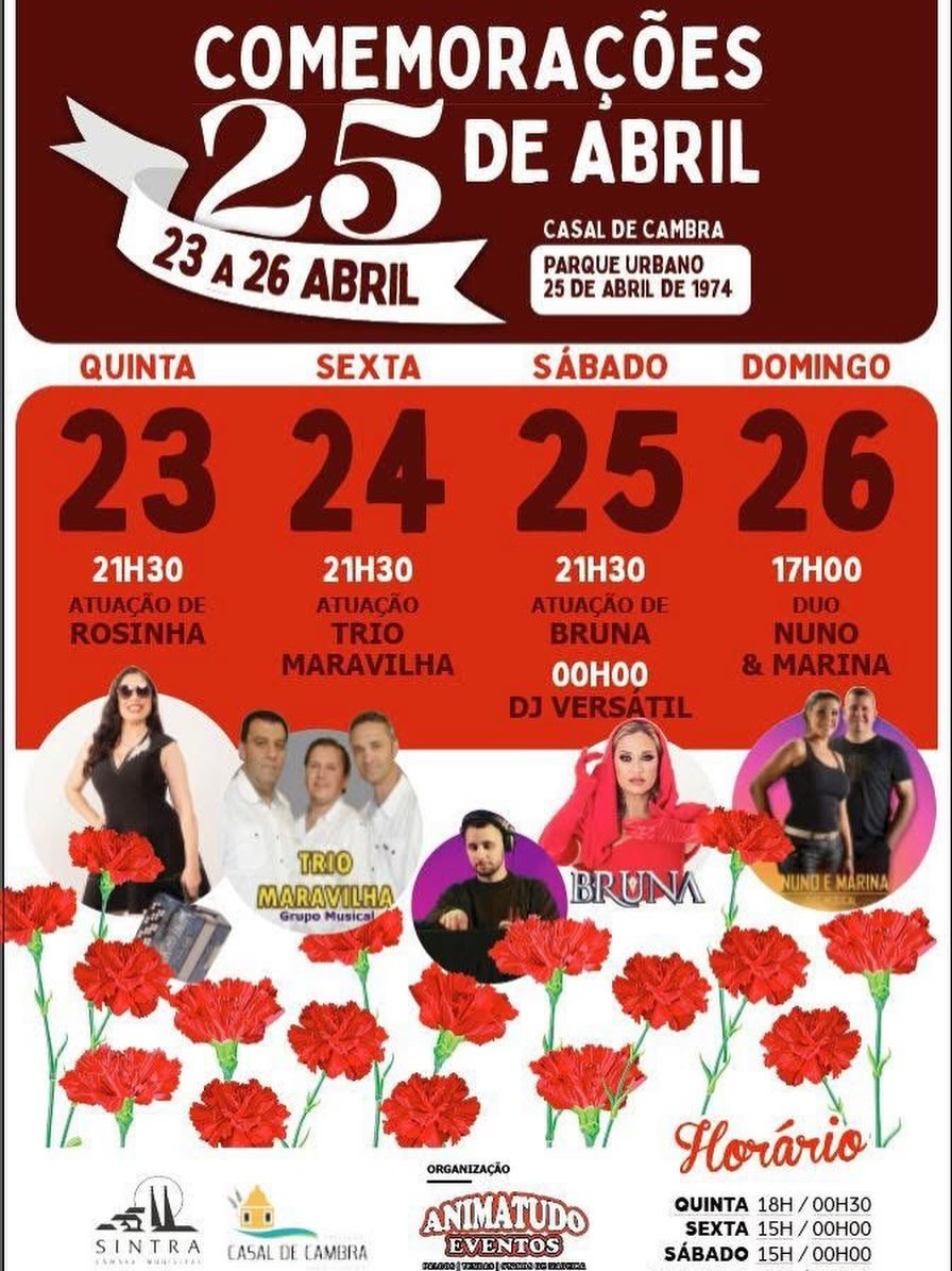 Cartaz Comemorações do 25 de Abril 2026 - Casal de Cambra