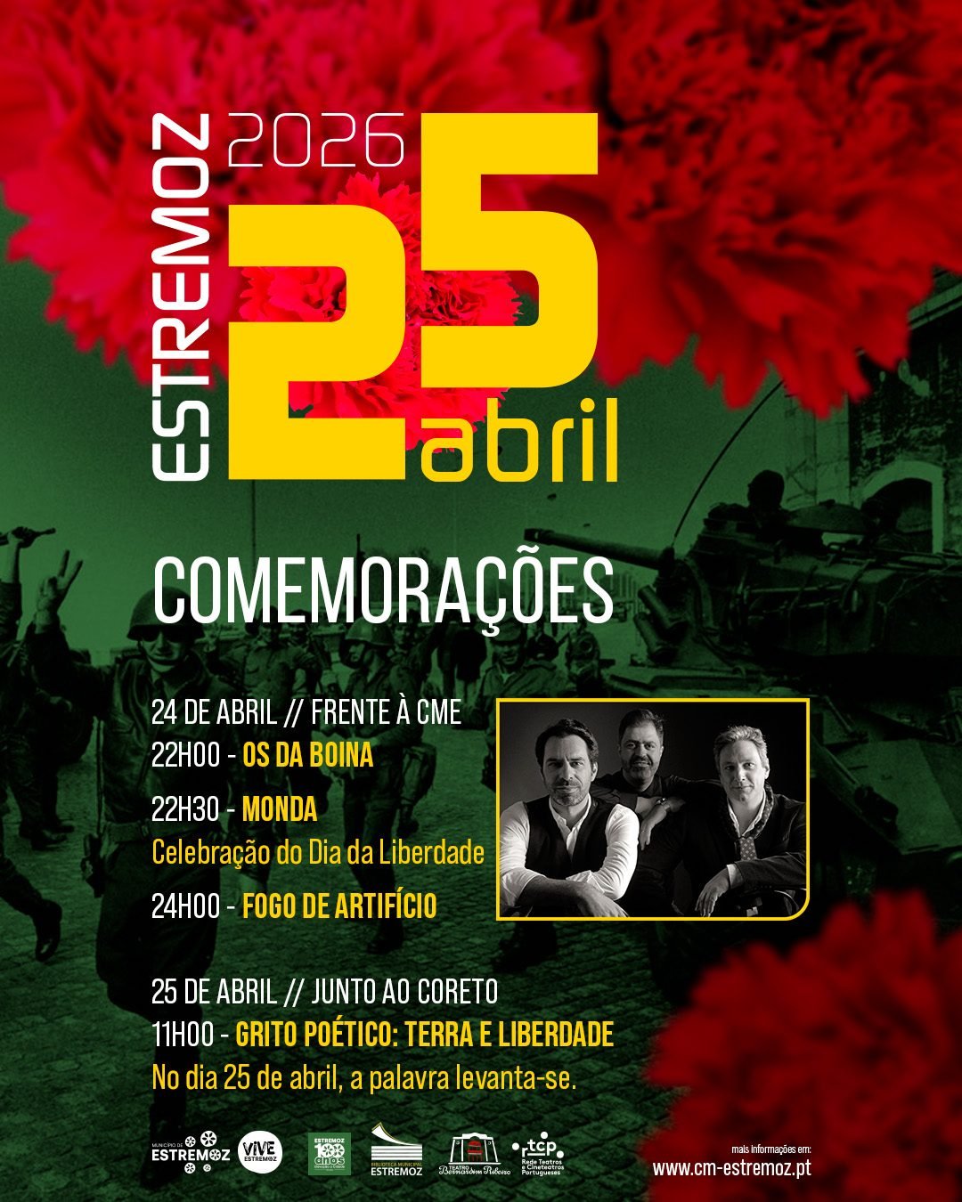 Cartaz Comemorações do 25 de Abril 2026 - Estremoz